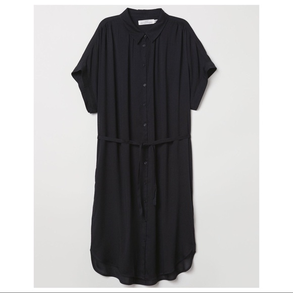 H&M Dresses & Skirts - 🎀 5/$25 H&M L.O.G.G. black vertical stripe modal shirt dress sz 0